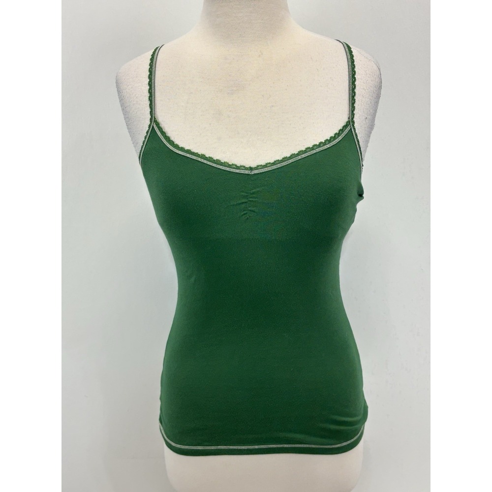 Vtg Forever 21 XXI long Tank Top Cami Sz Xsmall Green Bra Layering Y2K Fairy